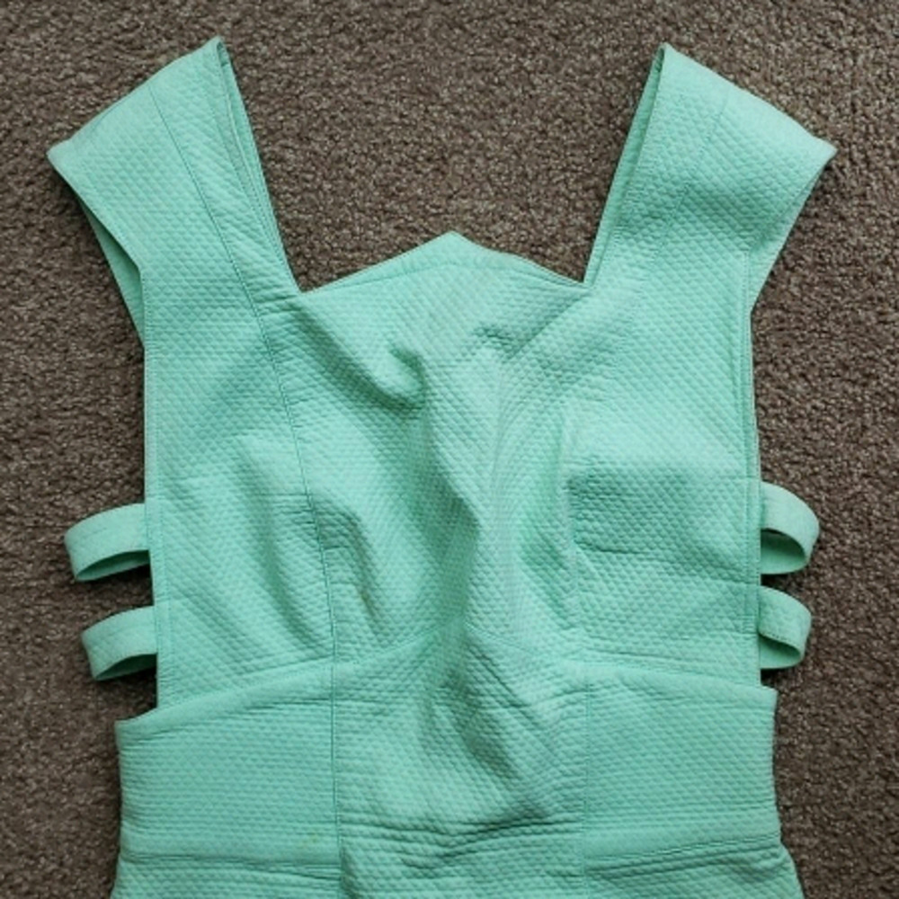 THIERRY Mugler ACTIV light green pique dress size 44 - Picture 3 of 10